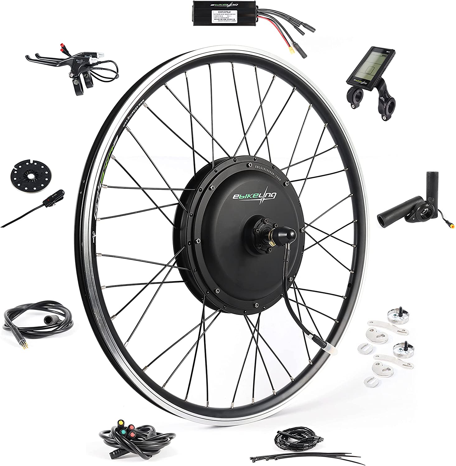 EBIKELING Waterproof Ebike Conversion Kit for Electric Bike 26 Front or Rear Wheel Electric Bicycle Hub Motor Kit 1500W 1200W 750W 500W Electric Bike Conversion Kit