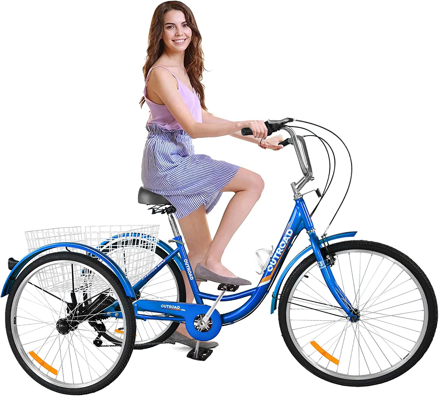 MarKnig 7 Speeds Adult Tricycles with Large Basket