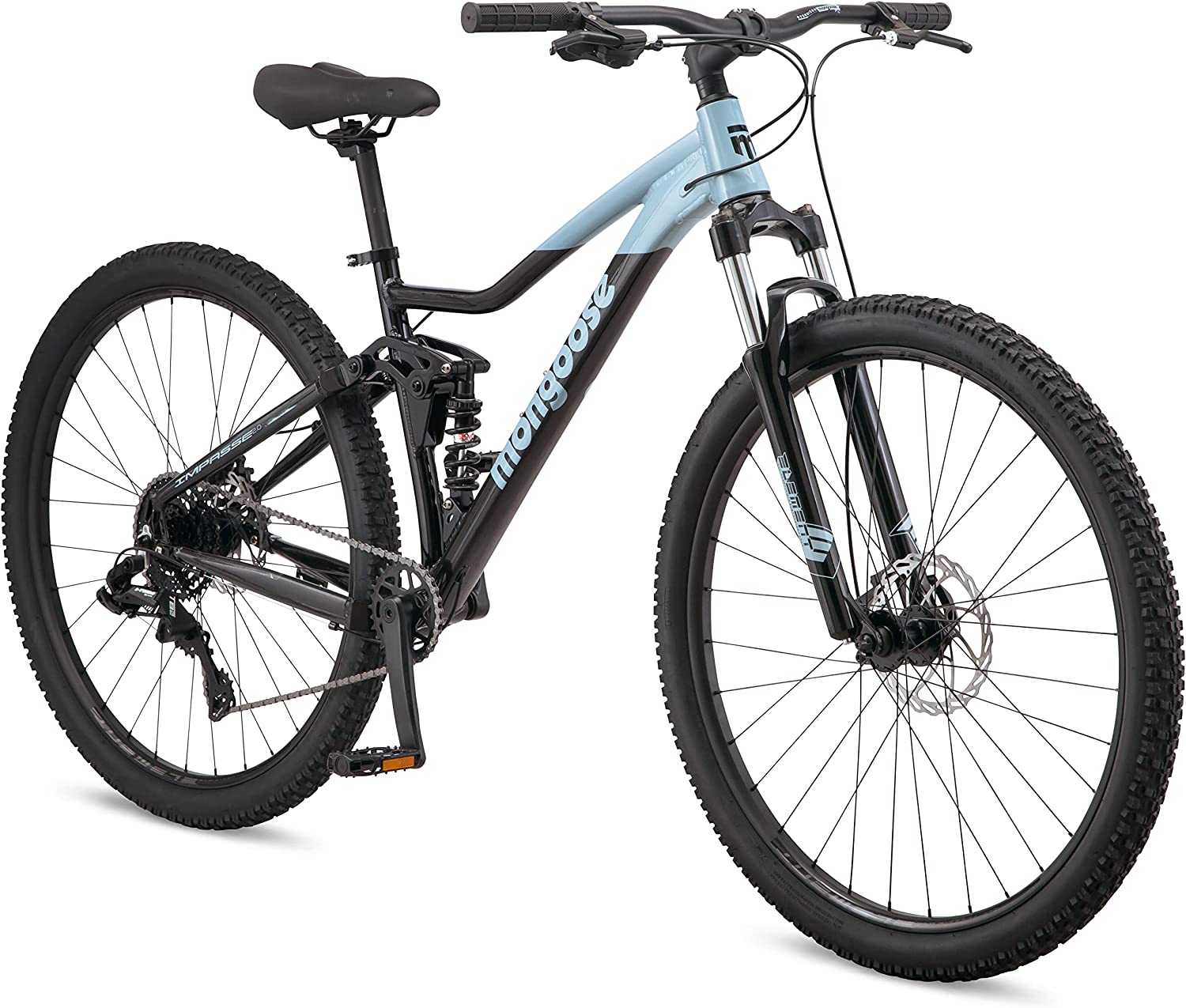 Mongoose Impasse Adult Mountain Bike, Aluminum Frame, Twist Shifters,