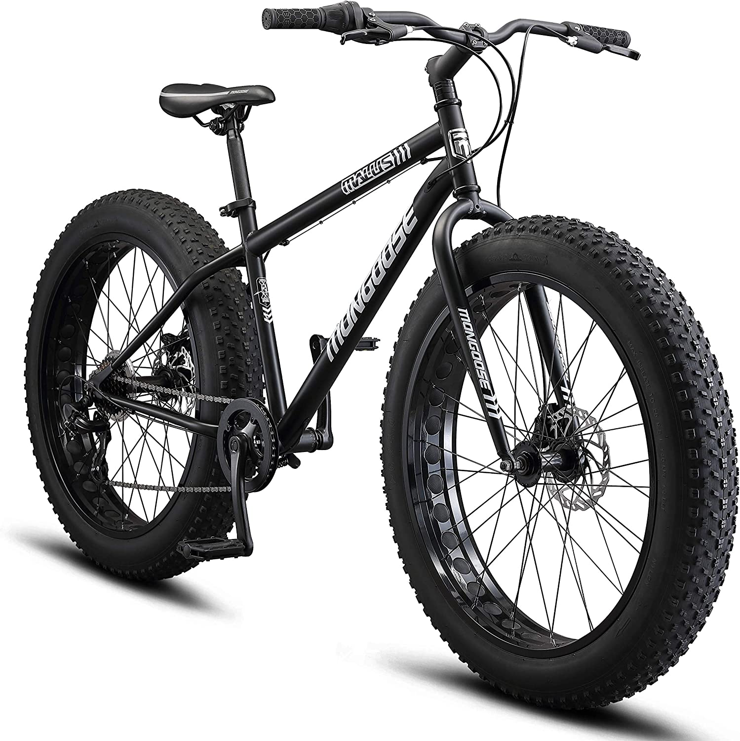Mongoose Malus Mens Adult Fat Tire Mountain Bike