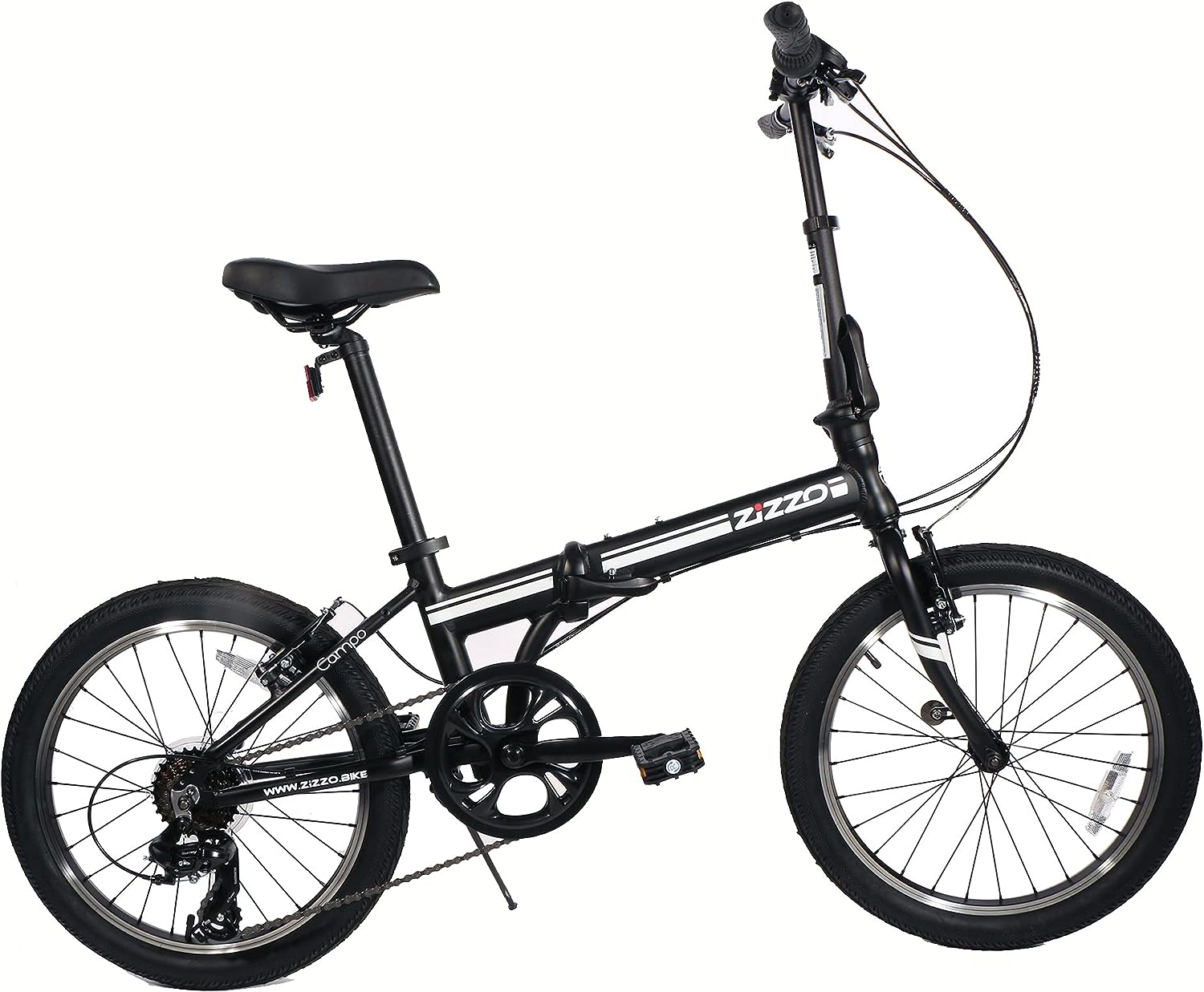 ZiZZO Campo 20 inch Folding Bike with 7-Speed, Adjustable Stem, Light Weight Frame