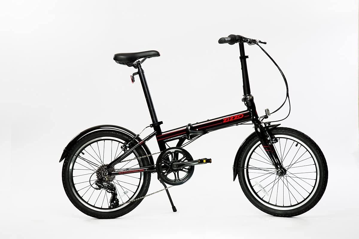 ZiZZO Via 20” Folding Bike-Lightweight Aluminum Frame Genuine Shimano 7-Speed 26lb